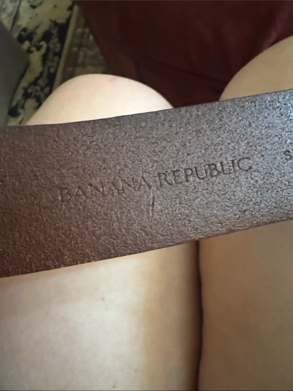 Banana Republic Dark Brown Leather Belt with Metal Buckle